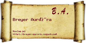 Breyer Auróra névjegykártya